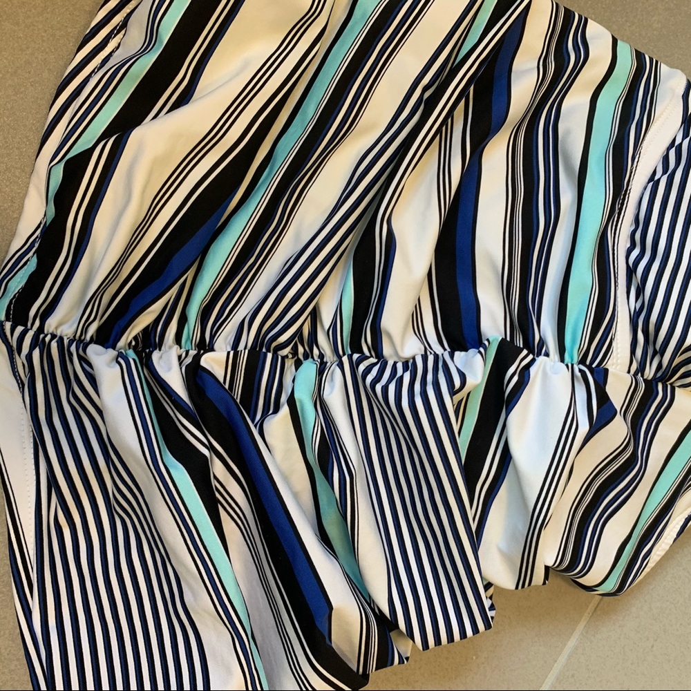 Ruched Tankini Swim Top Size S Halter Strapless - Picture 15 of 16